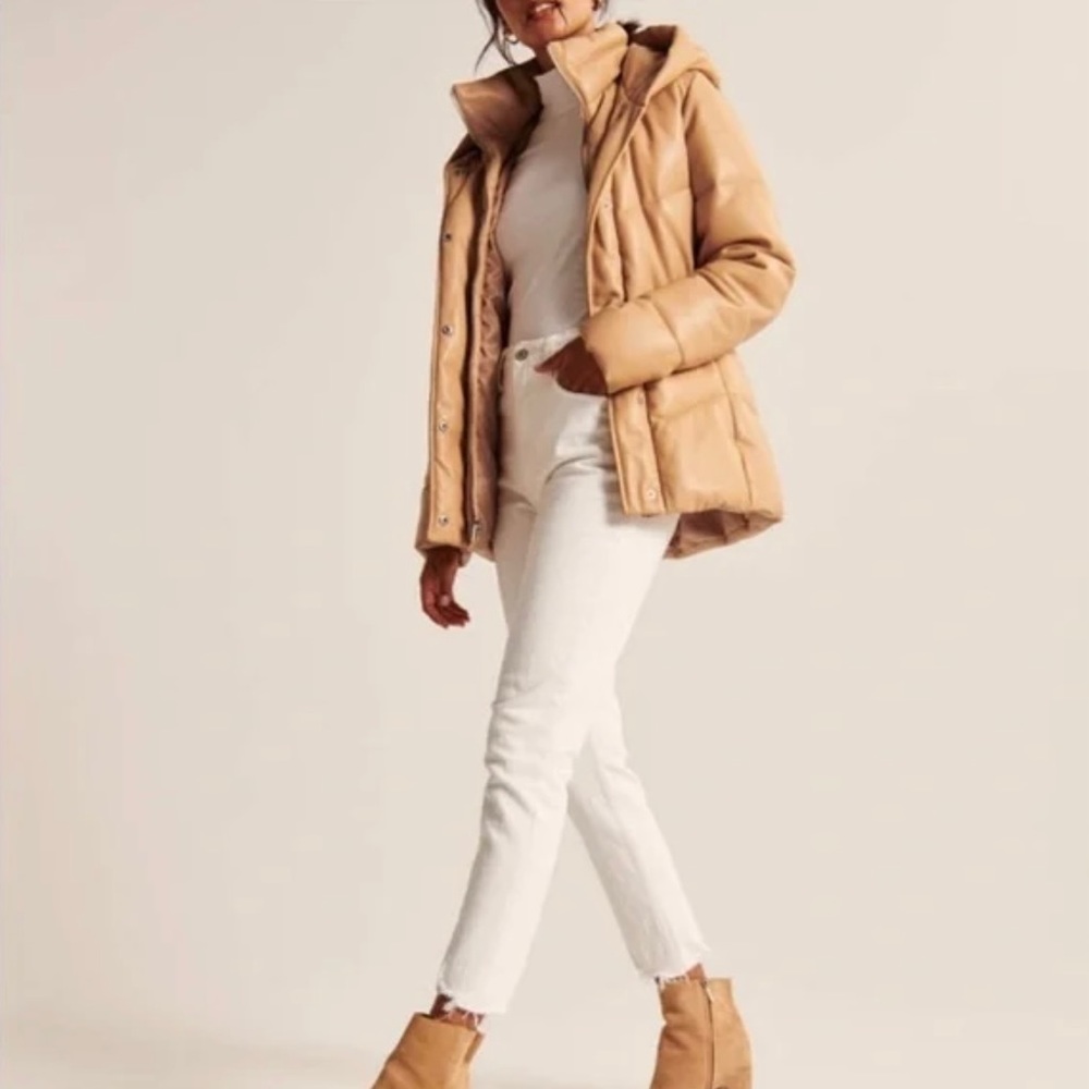 Abercrombie & Fitch Vegan Leather Puffer
